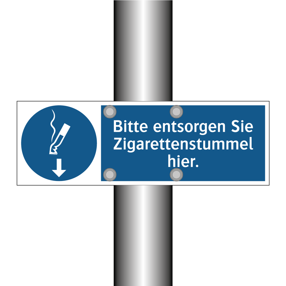 Bitte entsorgen Sie Zigarettenstummel hier.
