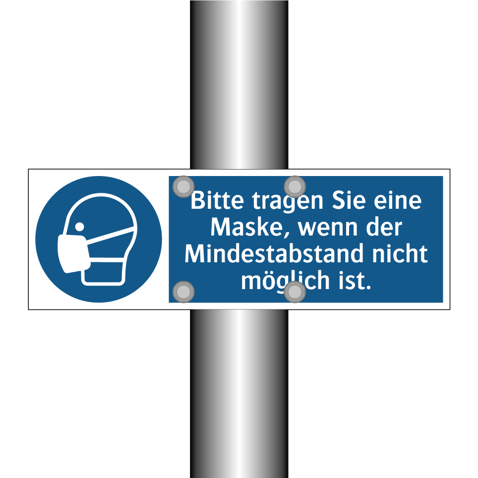 Bitte tragen Sie eine Maske, wenn der Mindestabstand nicht möglich ist.