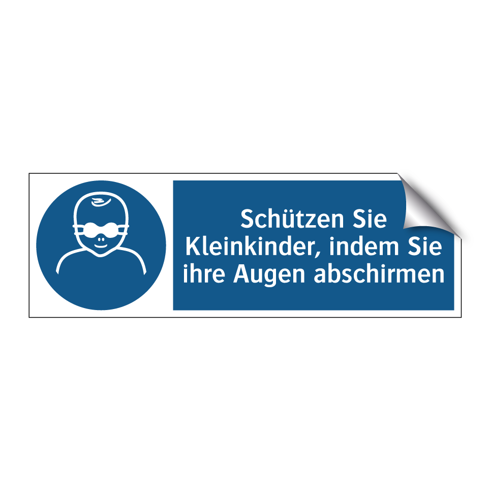 Schützen Sie Kleinkinder, indem Sie ihre Augen abschirmen