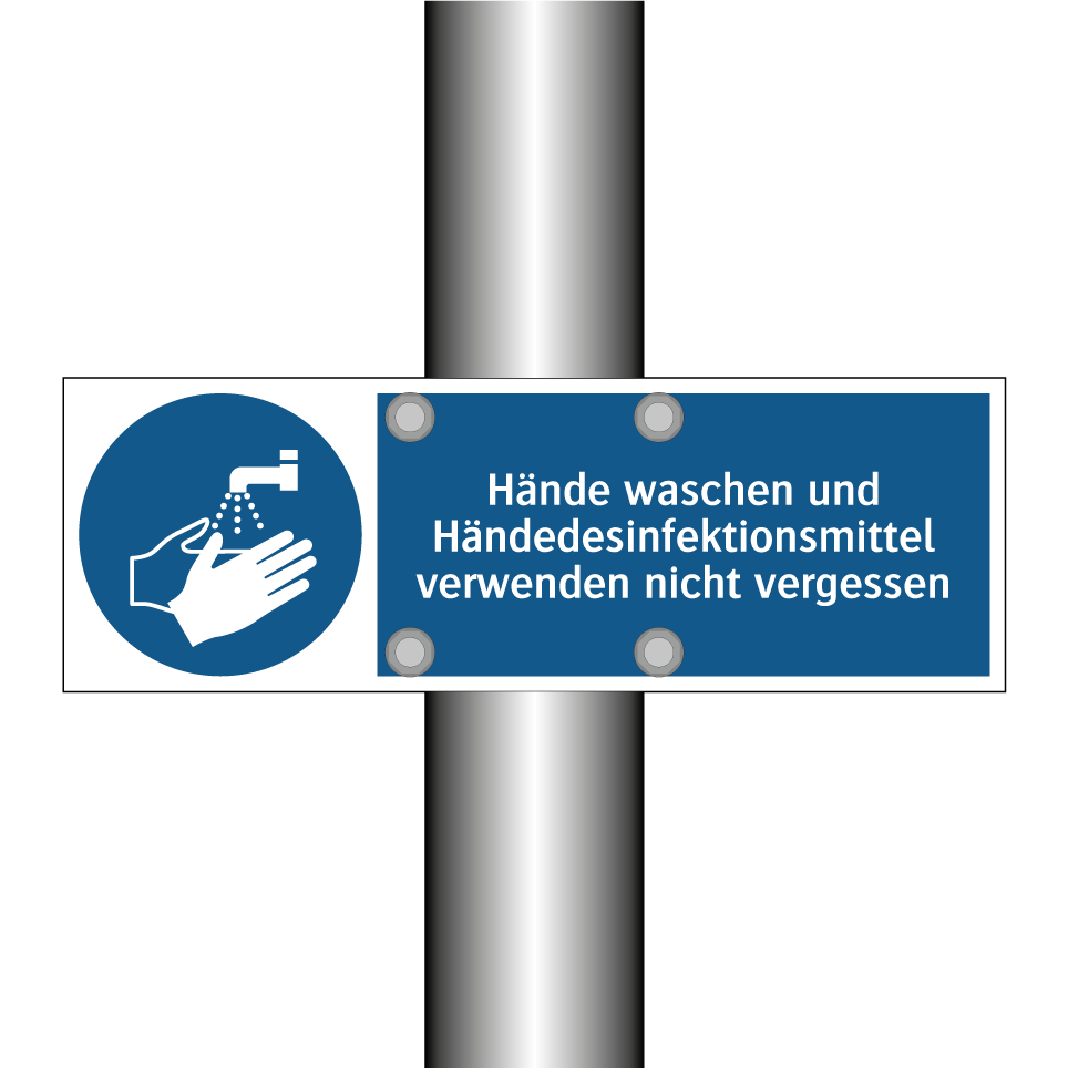 Hände waschen und Händedesinfektionsmittel verwenden nicht vergessen
