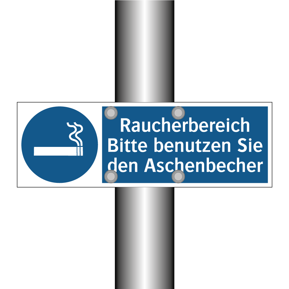 Raucherbereich Bitte benutzen Sie den Aschenbecher