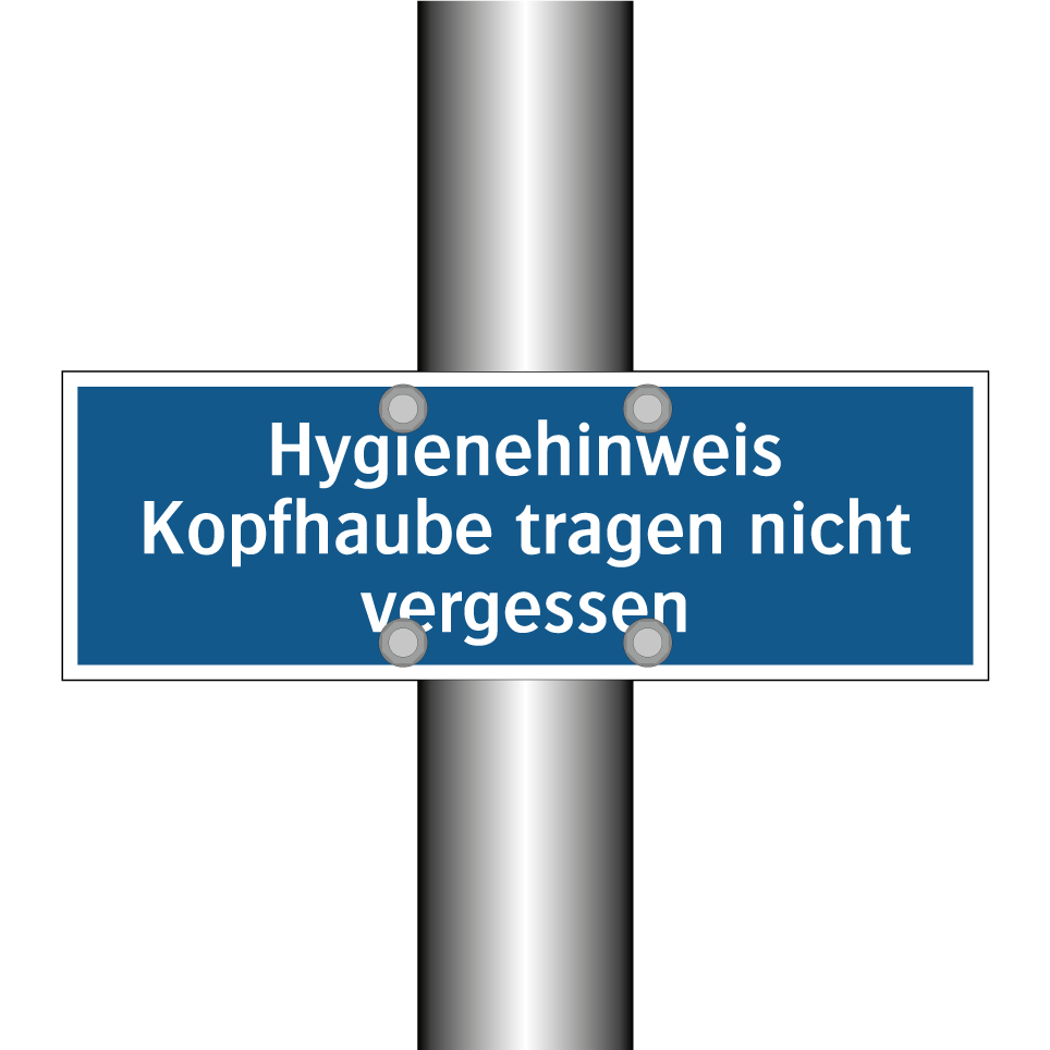 Hygienehinweis Kopfhaube tragen nicht vergessen