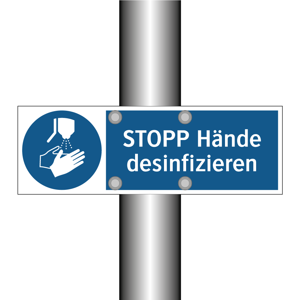 STOPP Hände desinfizieren