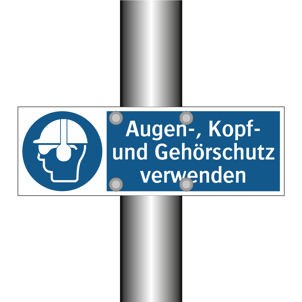 Augen-, Kopf- und Gehörschutz verwenden
