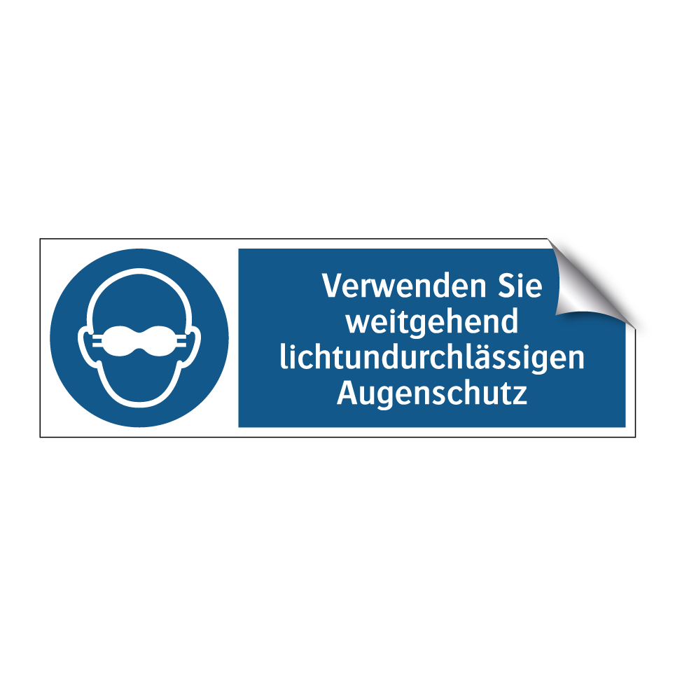 Verwenden Sie weitgehend lichtundurchlässigen Augenschutz