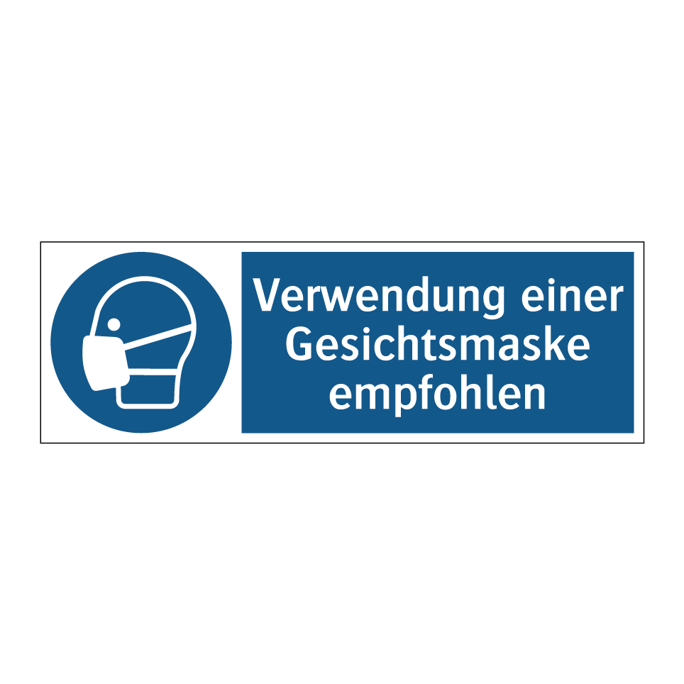 Verwendung einer Gesichtsmaske empfohlen