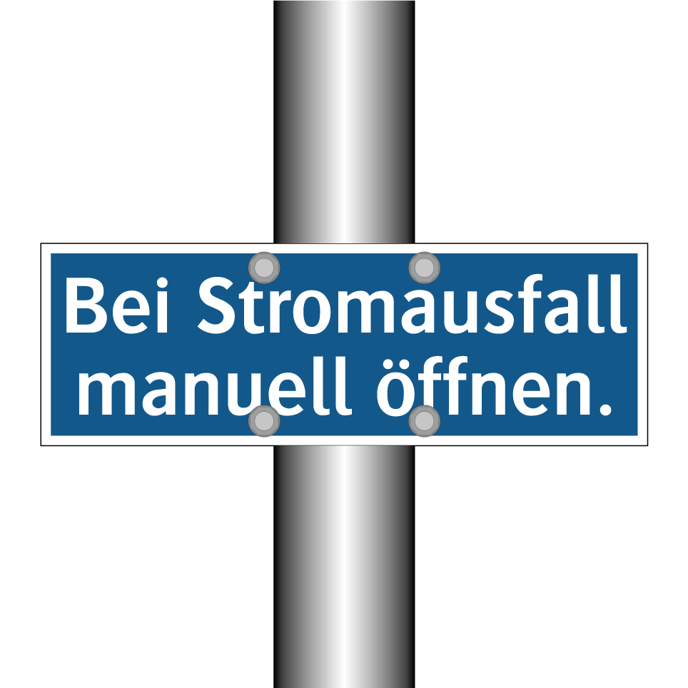 Bei Stromausfall manuell öffnen.