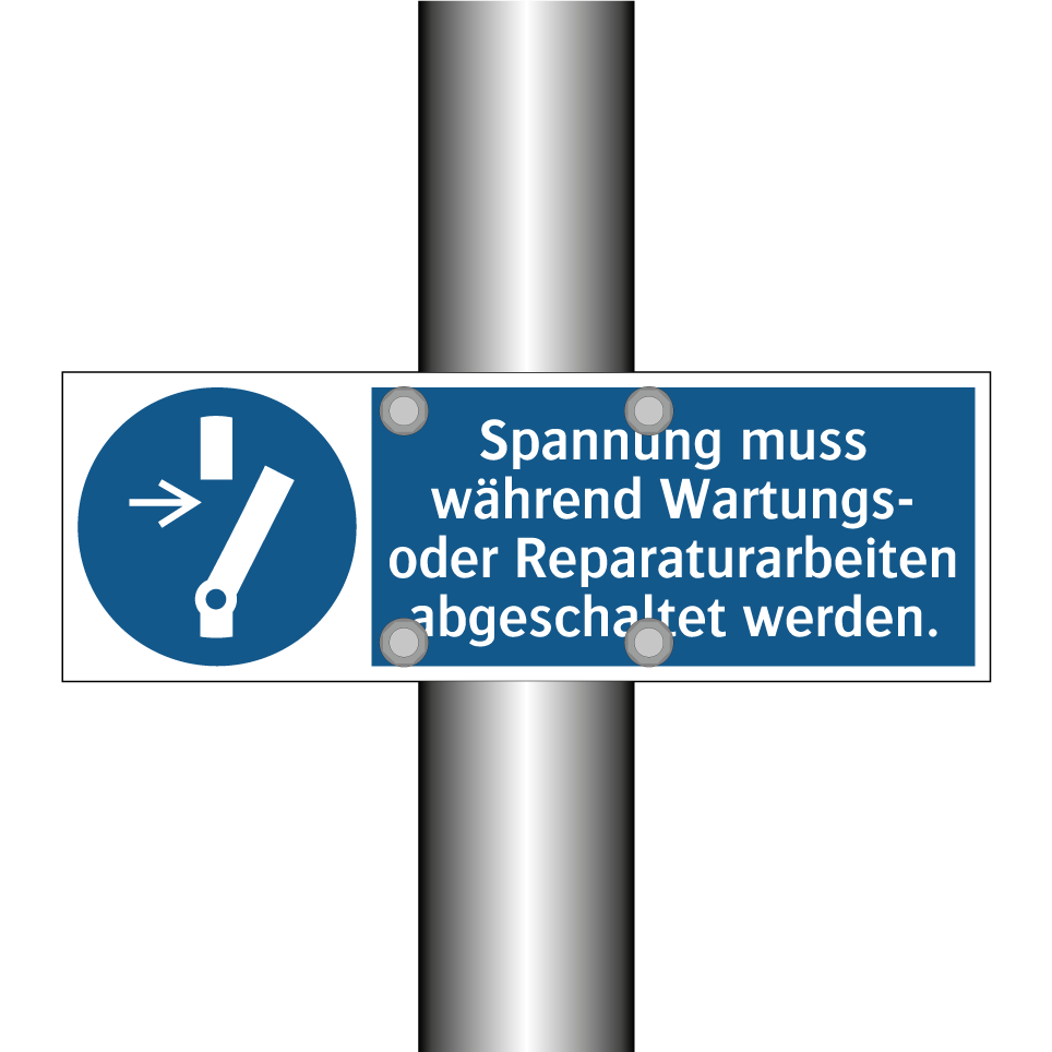 Spannung muss während Wartungs- oder Reparaturarbeiten abgeschaltet werden.