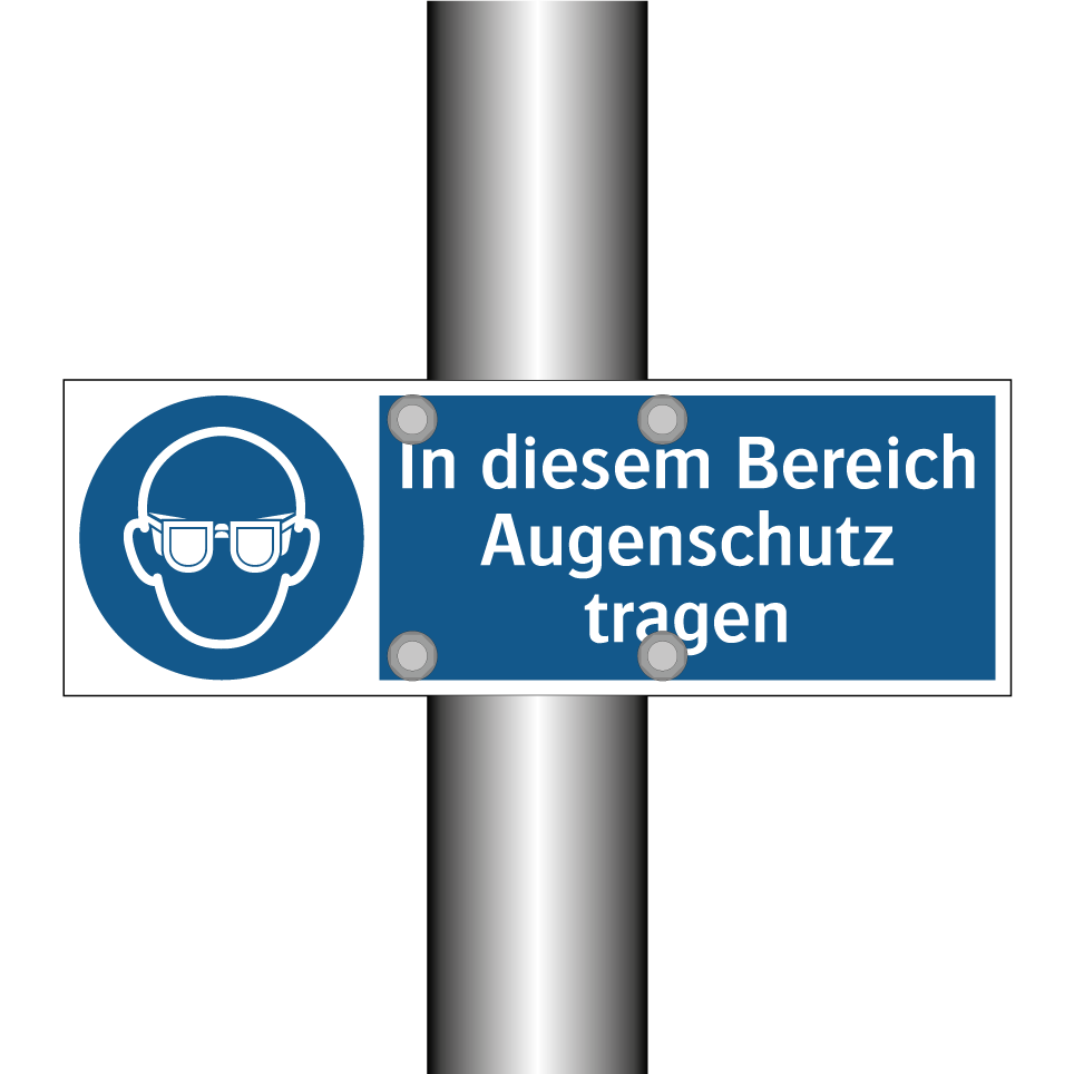 In diesem Bereich Augenschutz tragen