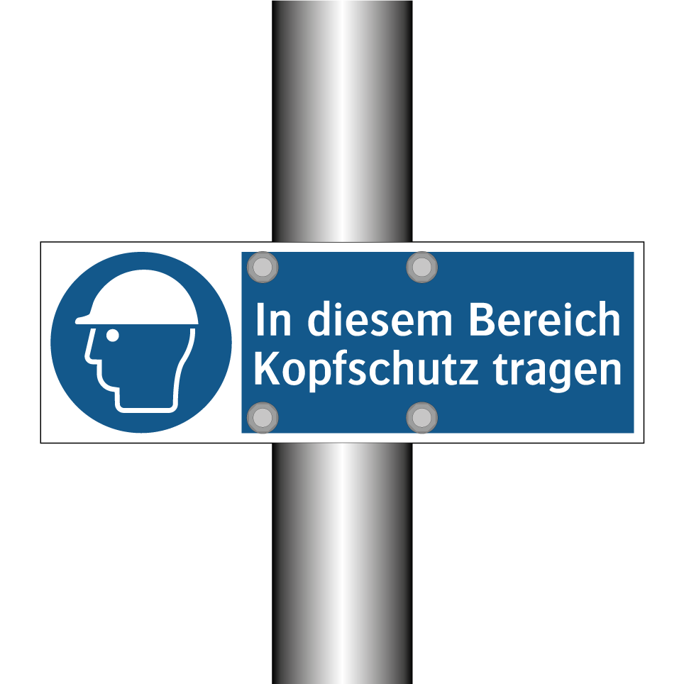 In diesem Bereich Kopfschutz tragen