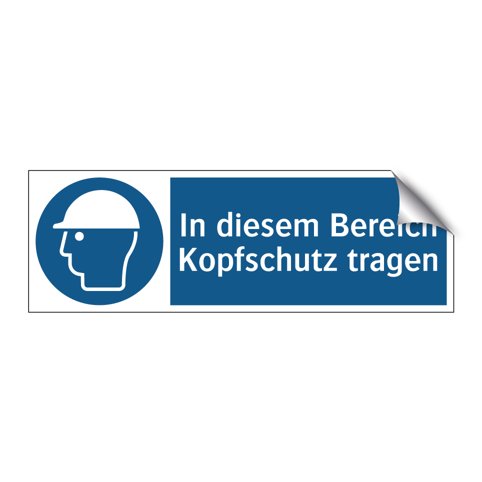 In diesem Bereich Kopfschutz tragen