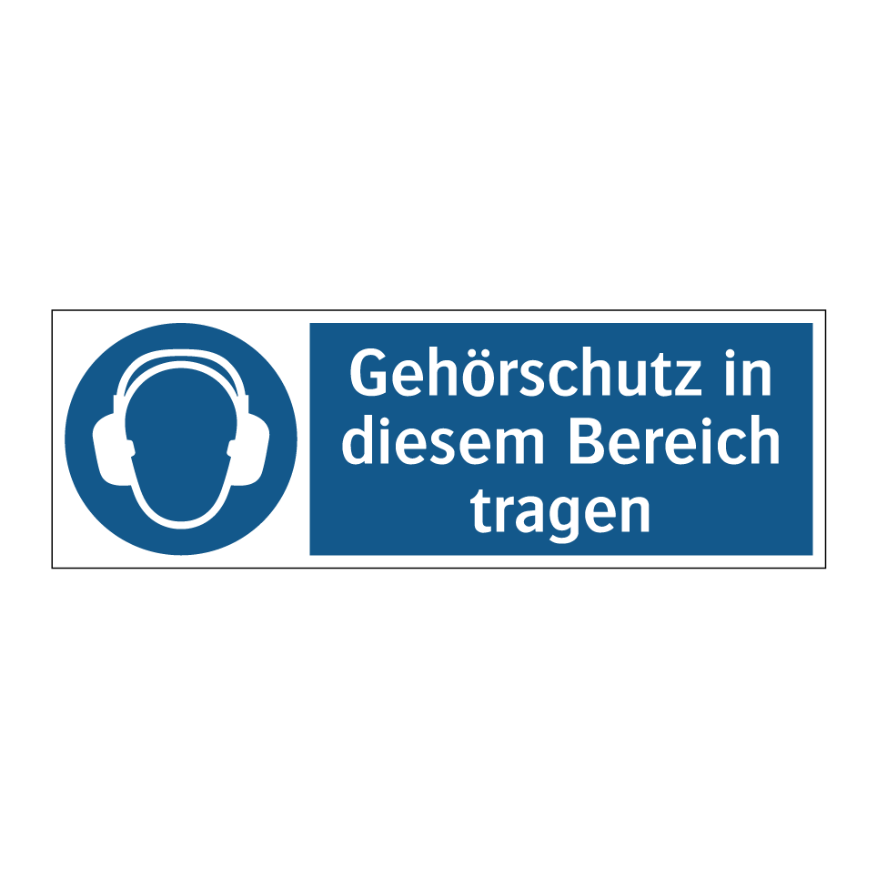 Gehörschutz in diesem Bereich tragen
