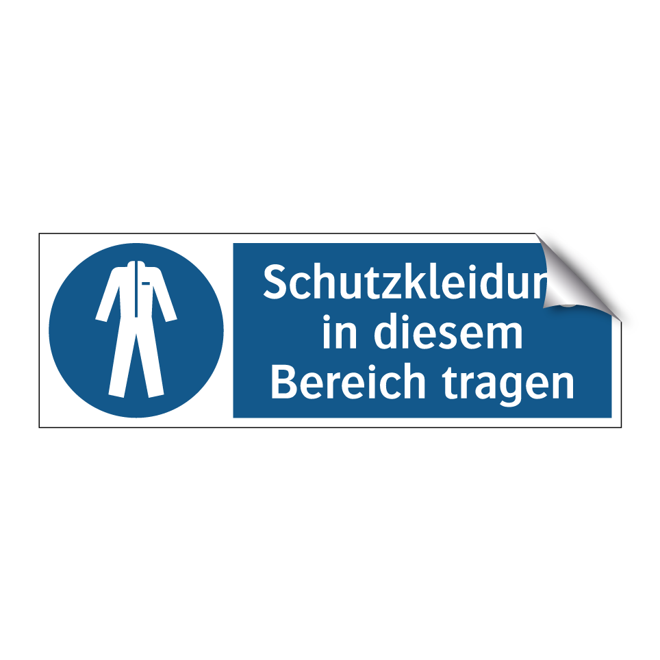 Schutzkleidung in diesem Bereich tragen