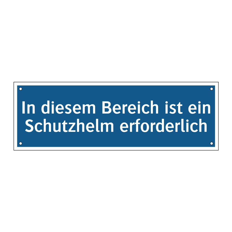 In diesem Bereich ist ein Schutzhelm erforderlich