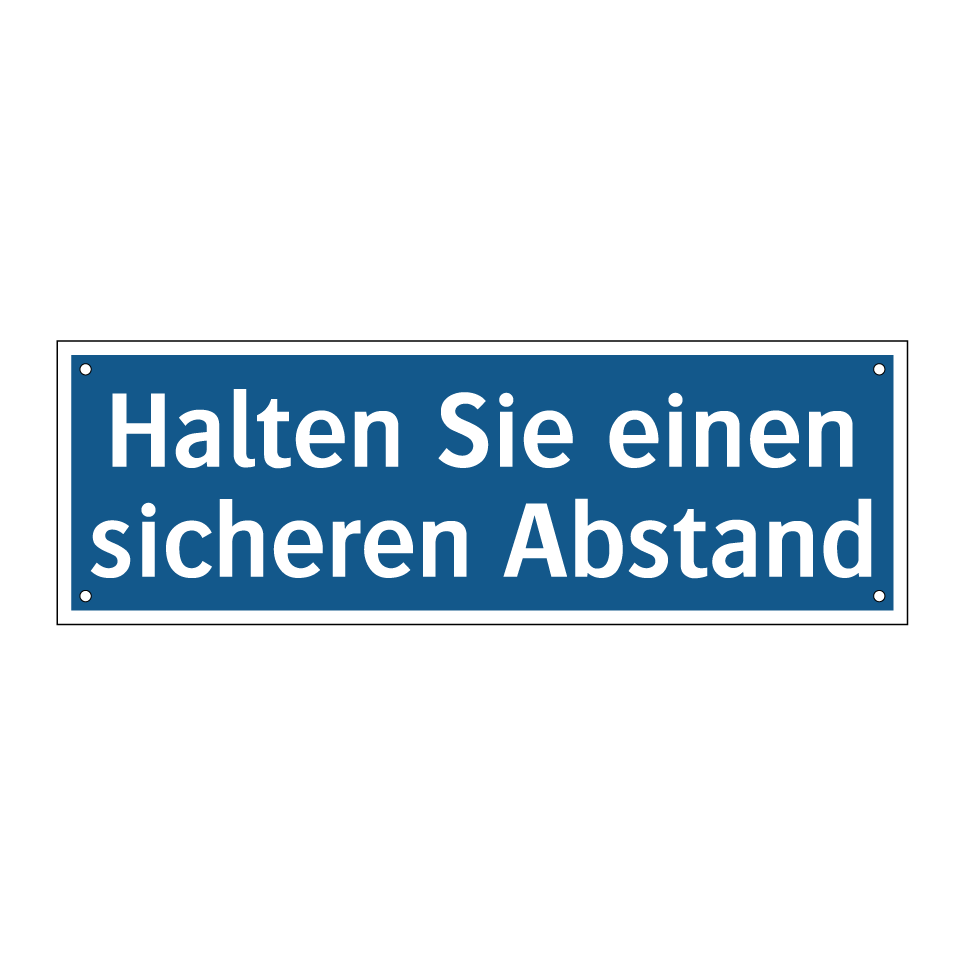 Halten Sie einen sicheren Abstand