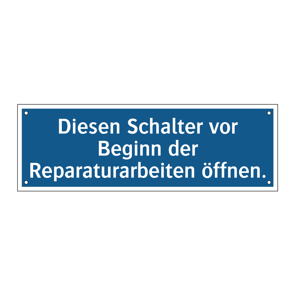 Diesen Schalter vor Beginn der Reparaturarbeiten öffnen.