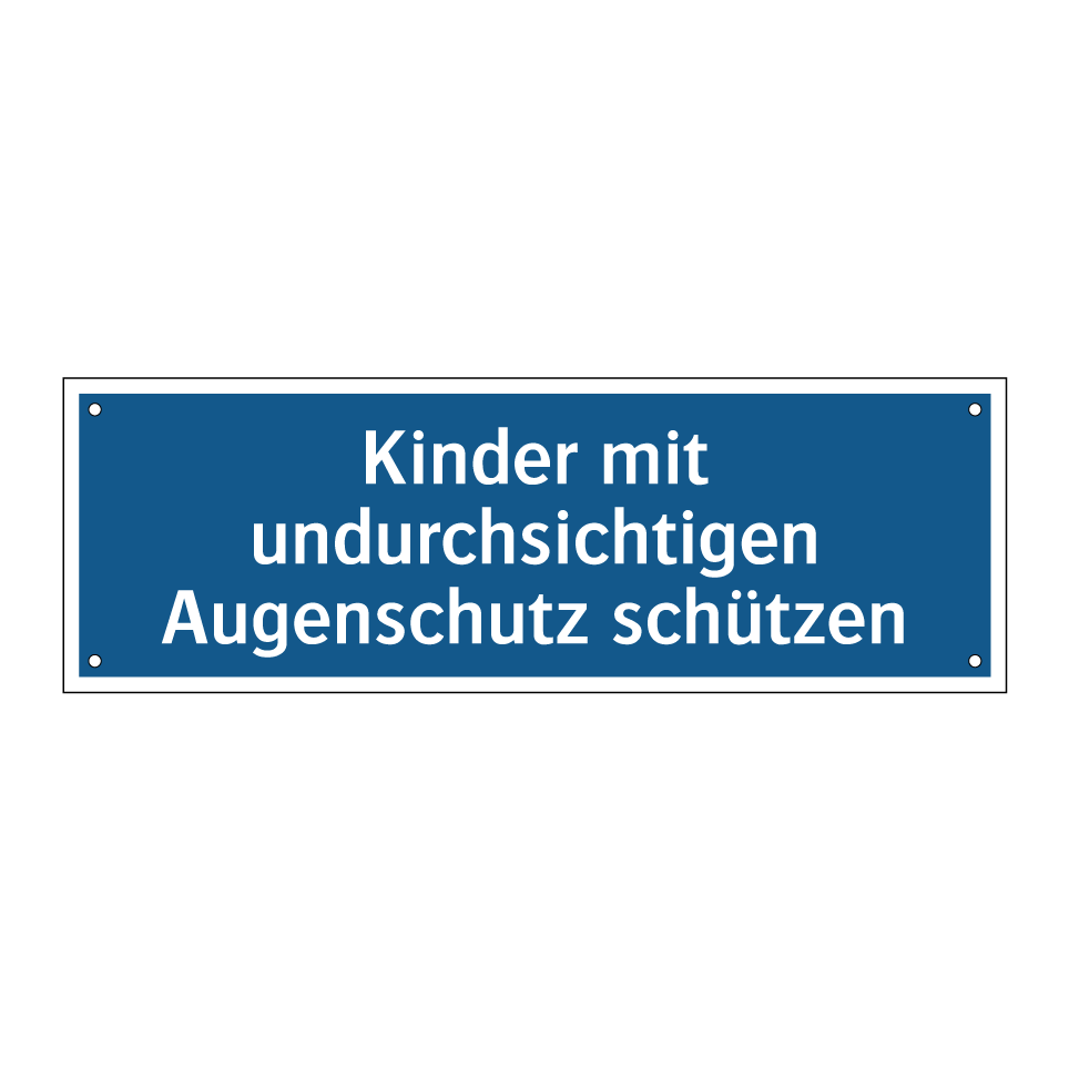 Kinder mit undurchsichtigen Augenschutz schützen