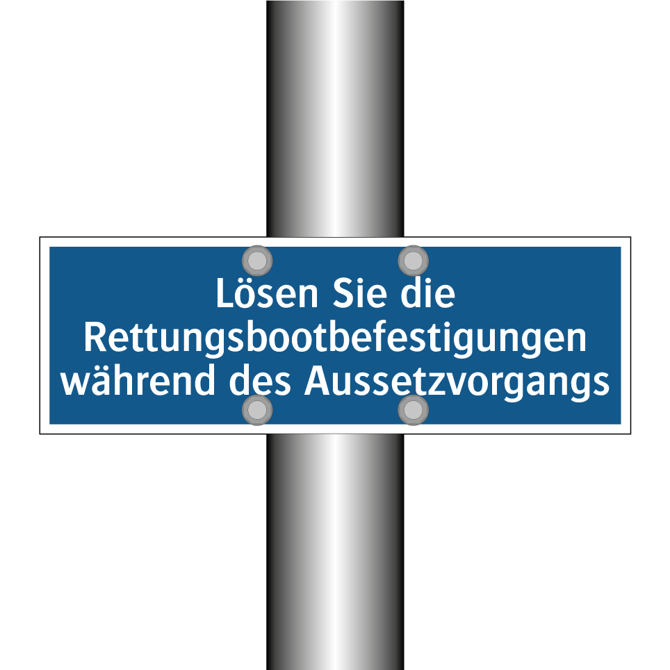 Lösen Sie die Rettungsbootbefestigungen während des Aussetzvorgangs