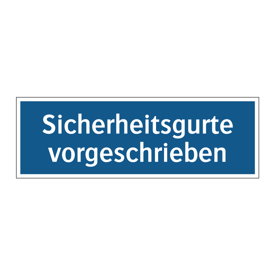 Sicherheitsgurte vorgeschrieben