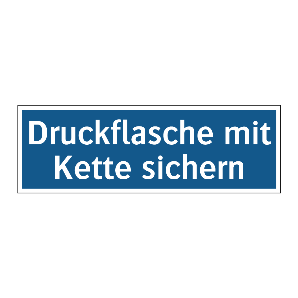 Druckflasche mit Kette sichern