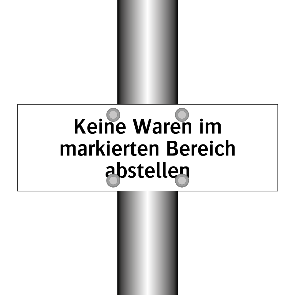 Keine Waren im markierten Bereich abstellen