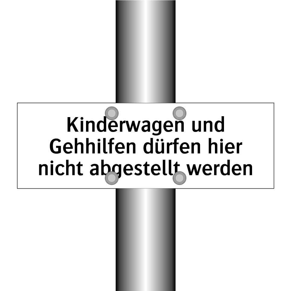 Kinderwagen und Gehhilfen dürfen hier nicht abgestellt werden