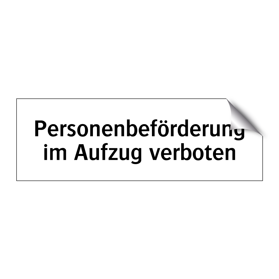 Personenbeförderung im Aufzug verboten