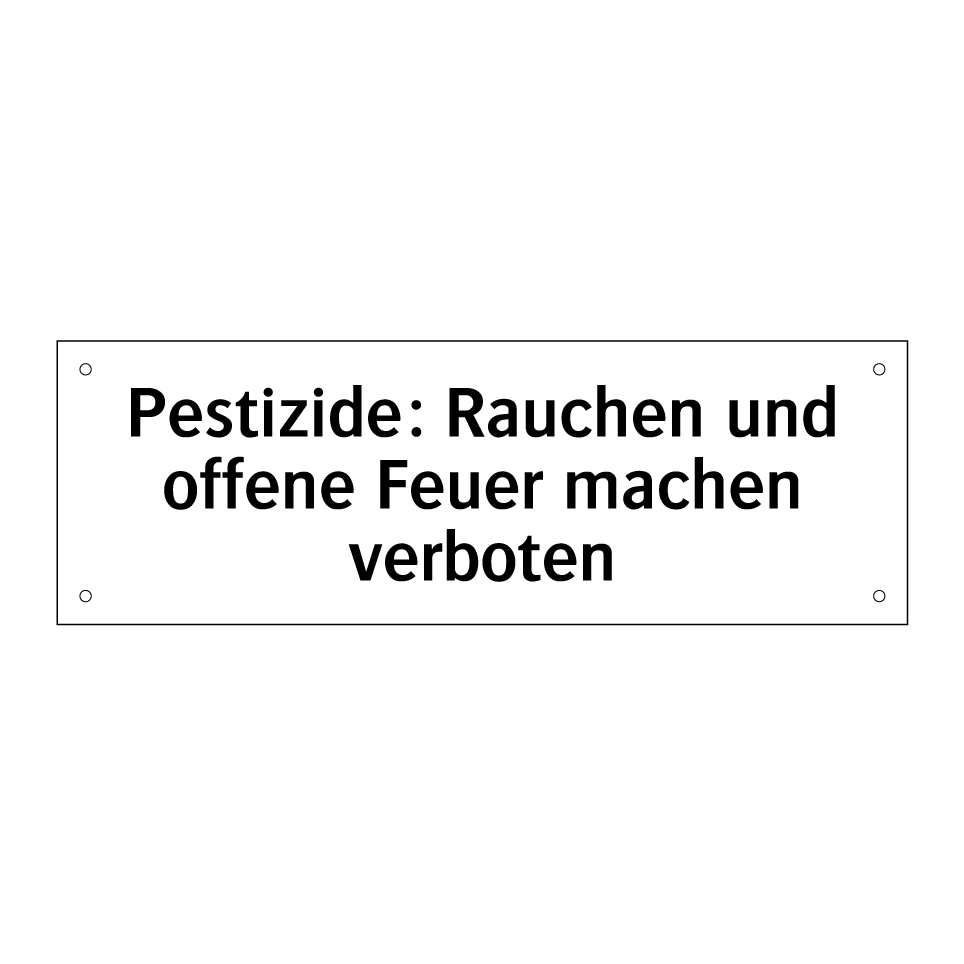 Pestizide: Rauchen und offene Feuer machen verboten