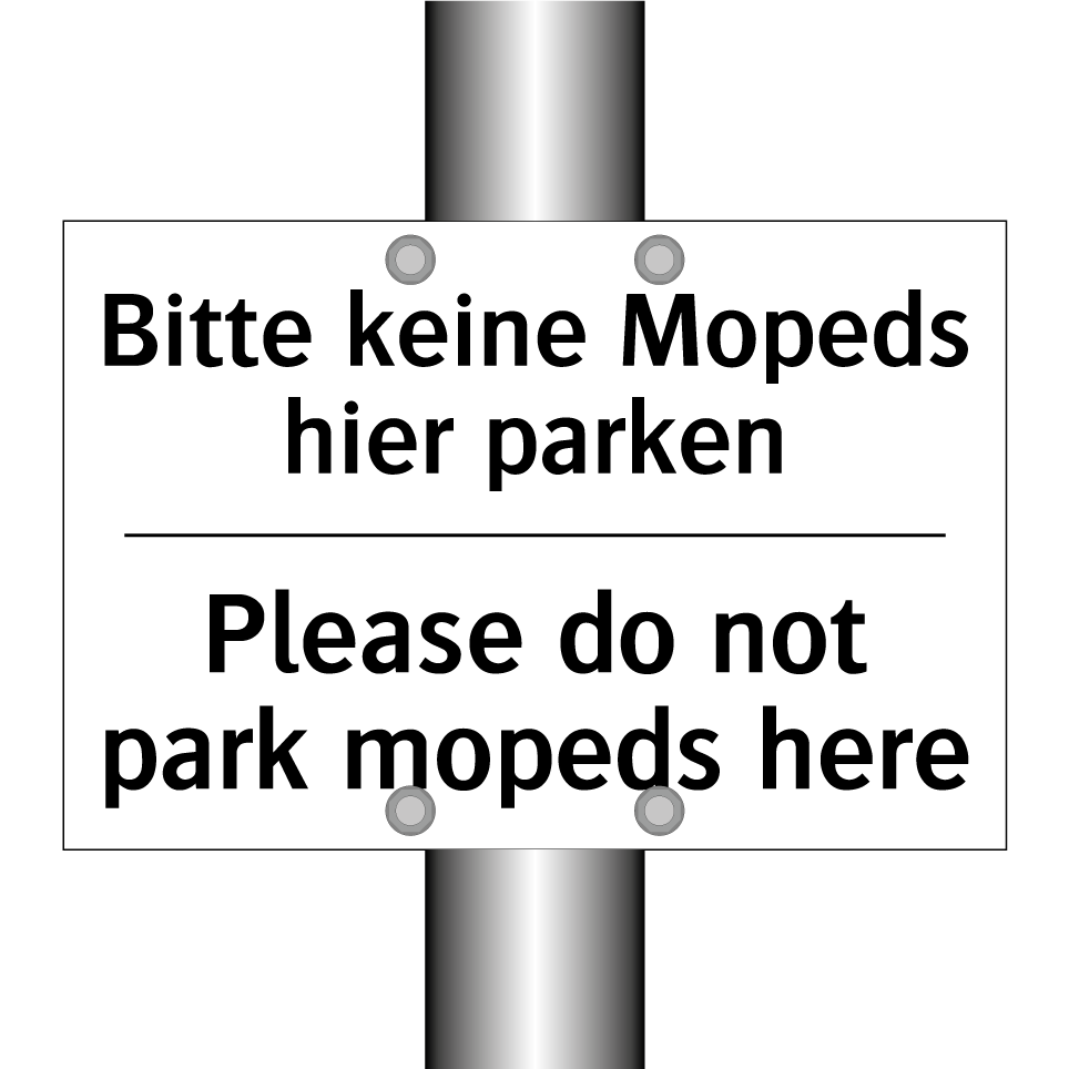 Bitte keine Mopeds hier parken - Please do not park mopeds here