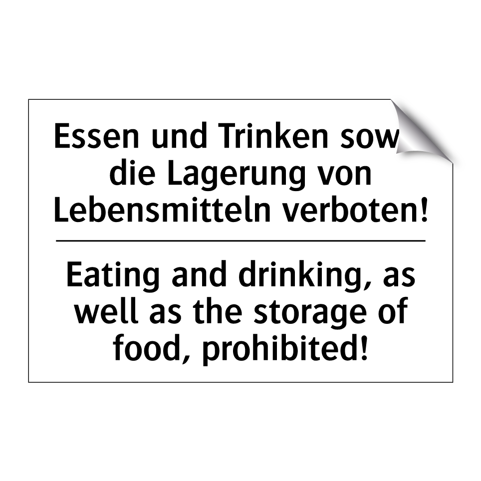 Essen und Trinken sowie die Lagerung /.../ - Eating and drinking, as well as /.../