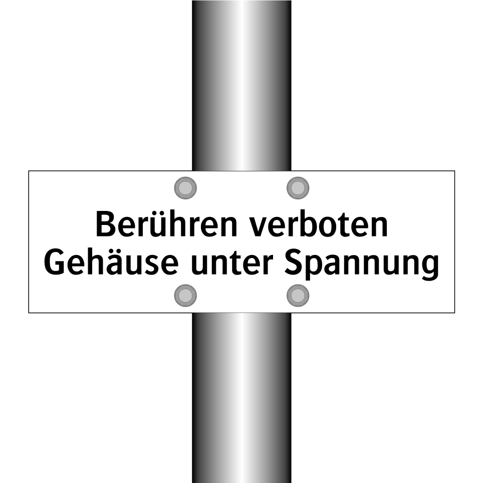 Berühren verboten Gehäuse unter Spannung