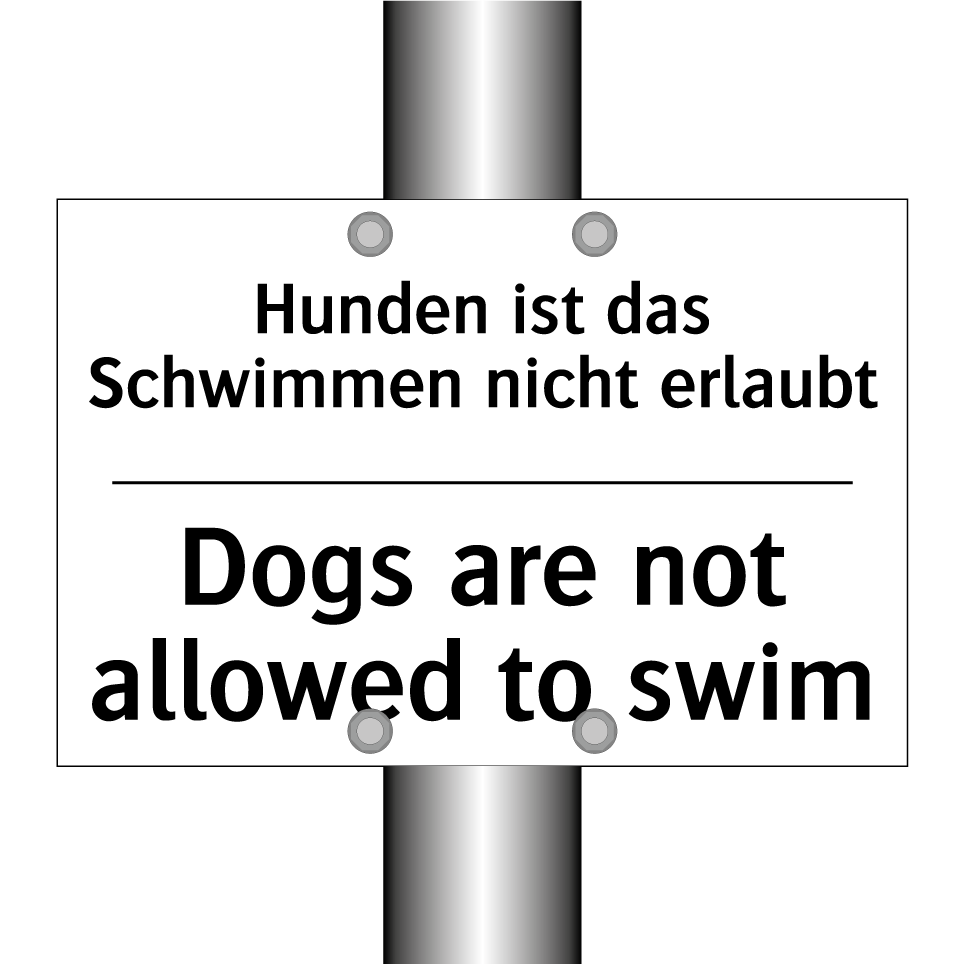 Hunden ist das Schwimmen nicht /.../ - Dogs are not allowed to swim