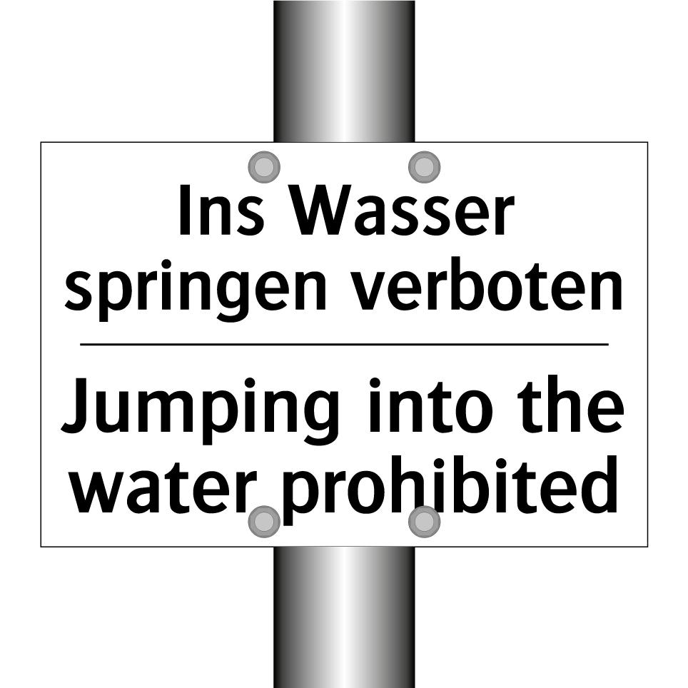 Ins Wasser springen verboten - Jumping into the water prohibited/.../