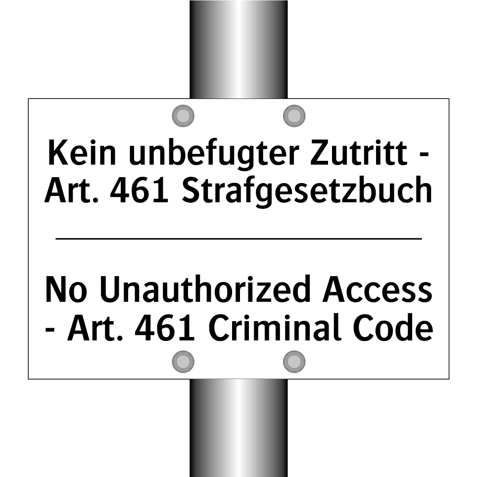Kein unbefugter Zutritt - Art. /.../ - No Unauthorized Access - Art. /.../