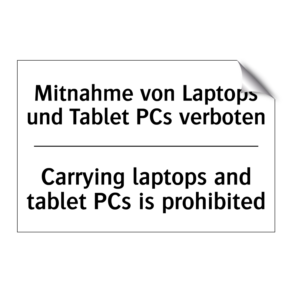 Mitnahme von Laptops und Tablet /.../ - Carrying laptops and tablet PCs /.../