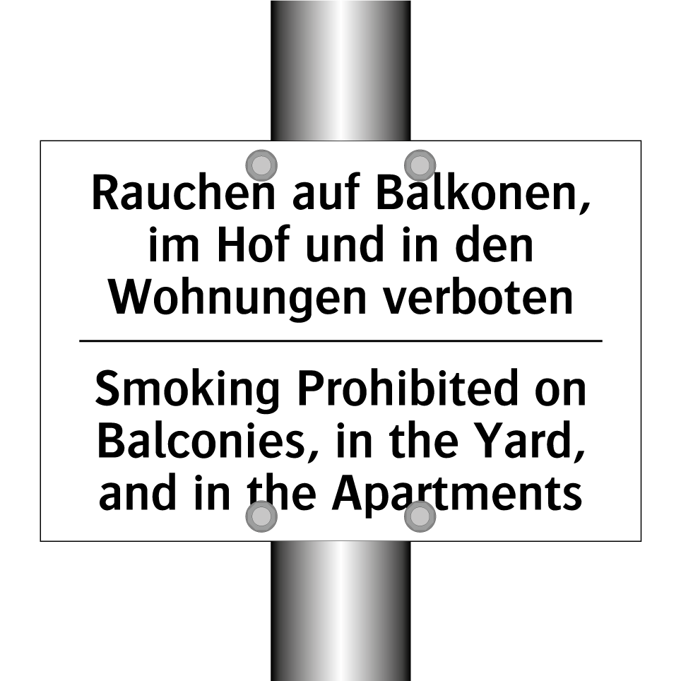 Rauchen auf Balkonen, im Hof und /.../ - Smoking Prohibited on Balconies, /.../