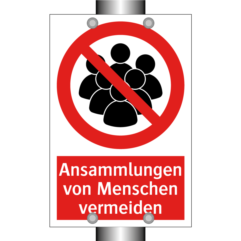 Ansammlungen von Menschen vermeiden