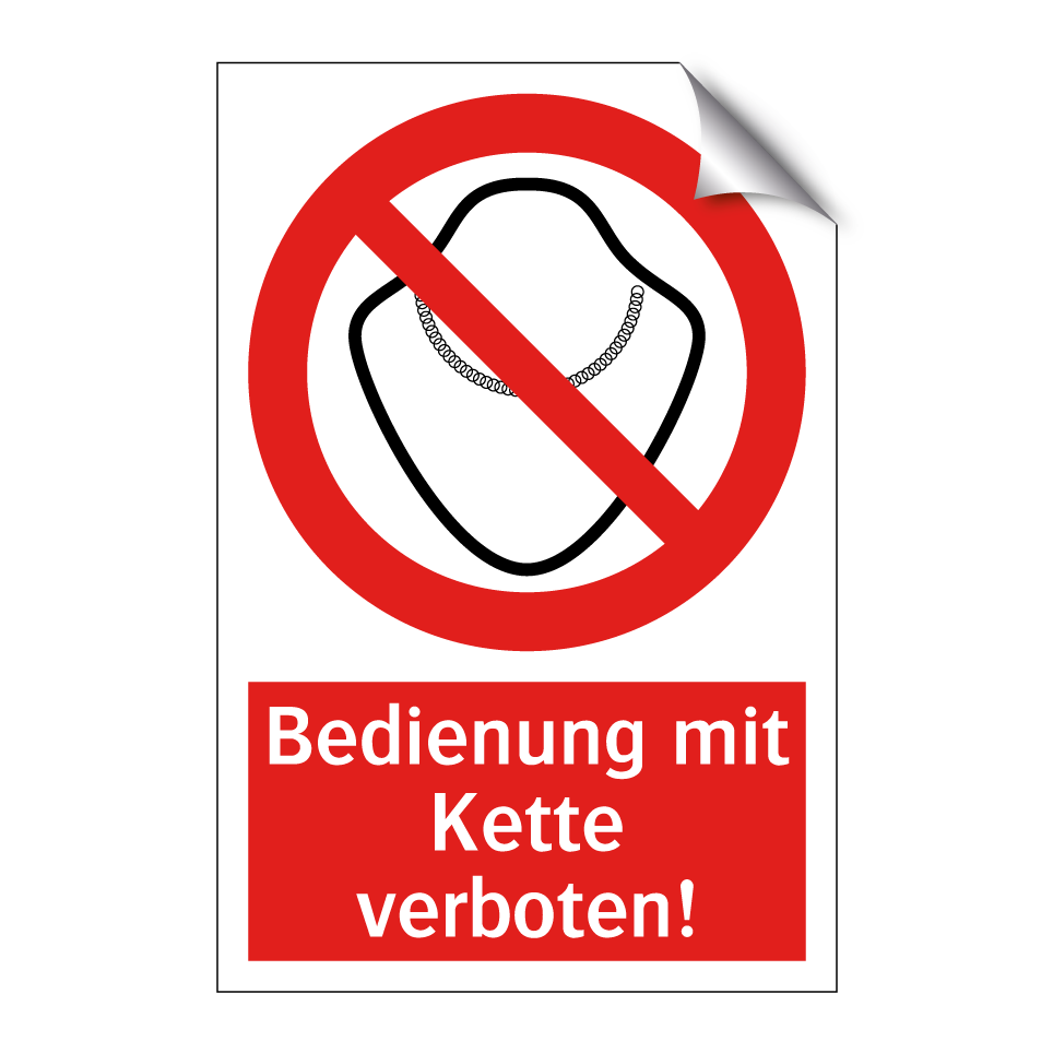 Bedienung mit Kette verboten!