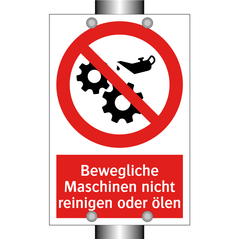Bewegliche Maschinen nicht reinigen oder ölen