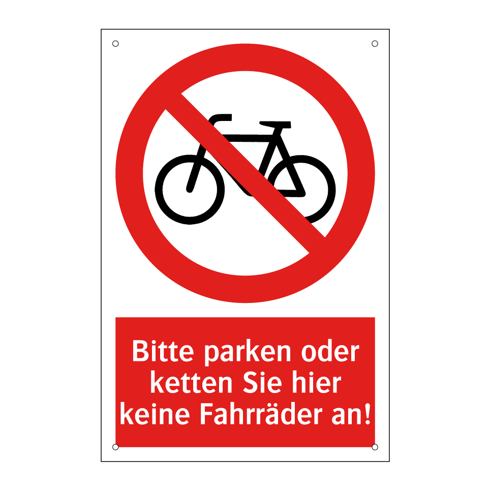Bitte parken oder ketten Sie hier keine Fahrräder an!