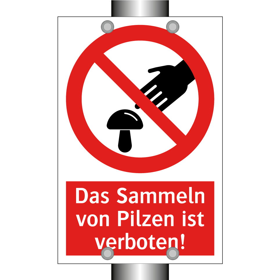 Das Sammeln von Pilzen ist verboten!