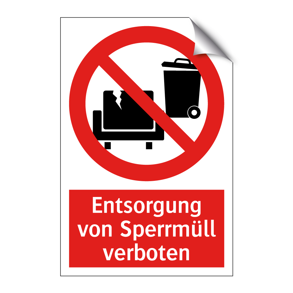 Entsorgung von Sperrmüll verboten