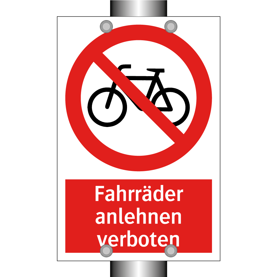 Fahrräder anlehnen verboten