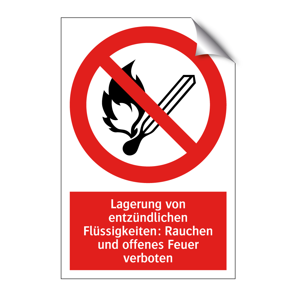 Lagerung von entzündlichen Flüssigkeiten: Rauchen und offenes Feuer verboten