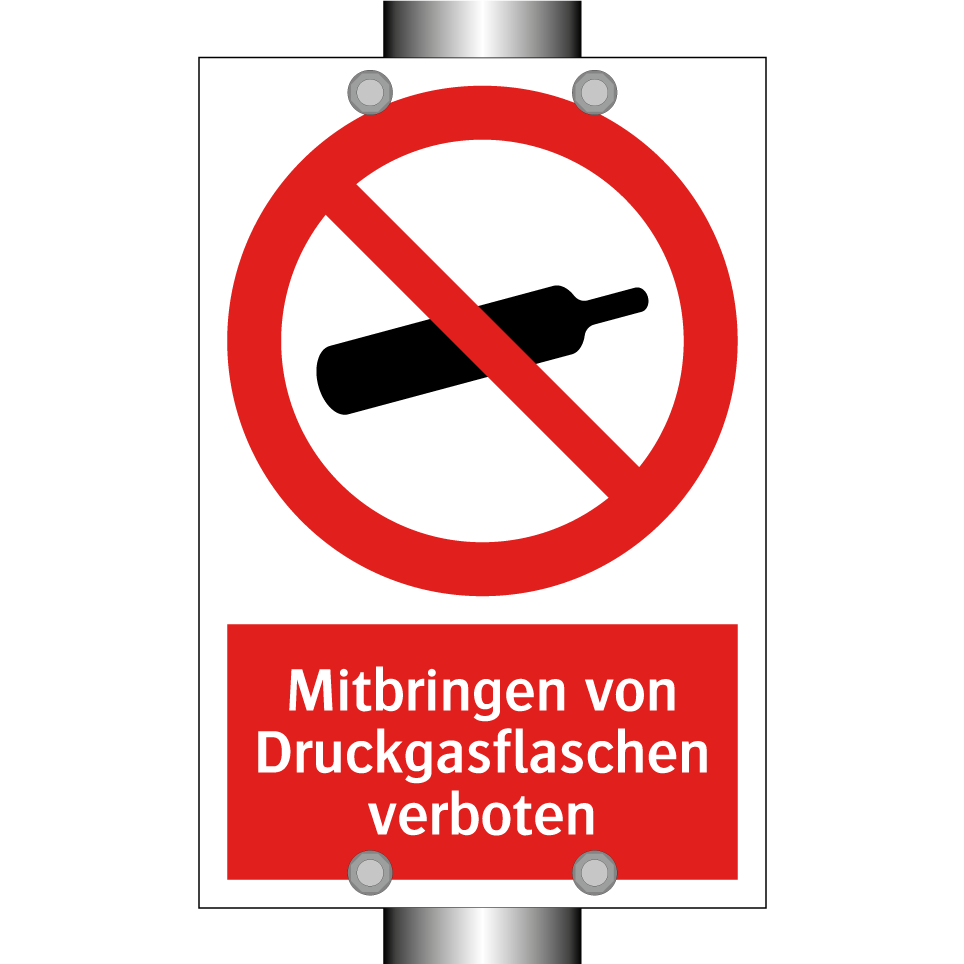 Mitbringen von Druckgasflaschen verboten
