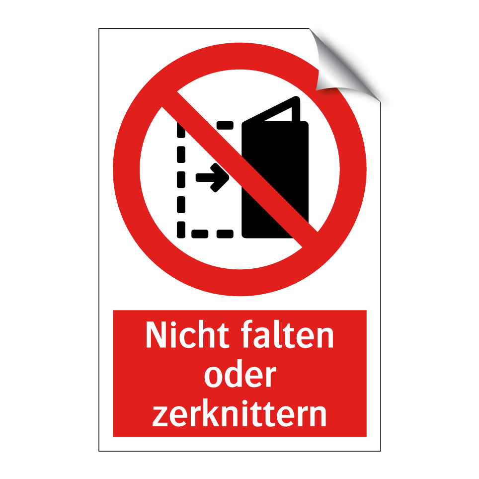 Nicht falten oder zerknittern