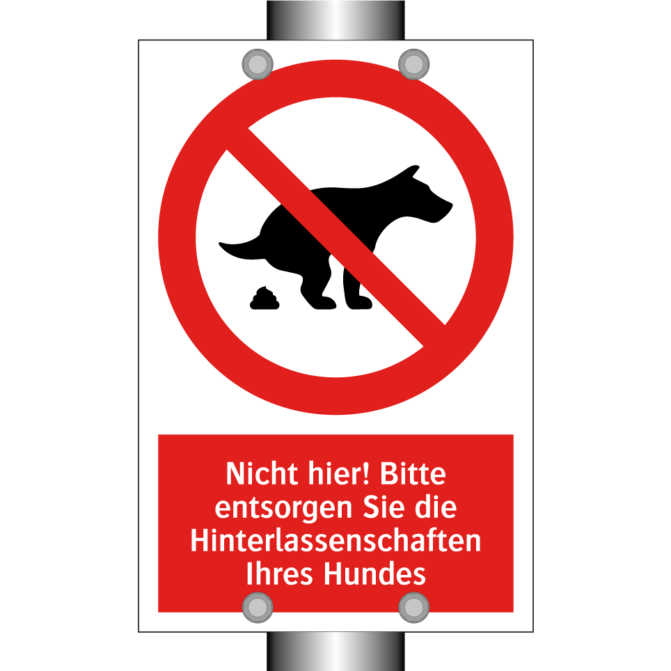 Nicht hier! Bitte entsorgen Sie die Hinterlassenschaften Ihres Hundes