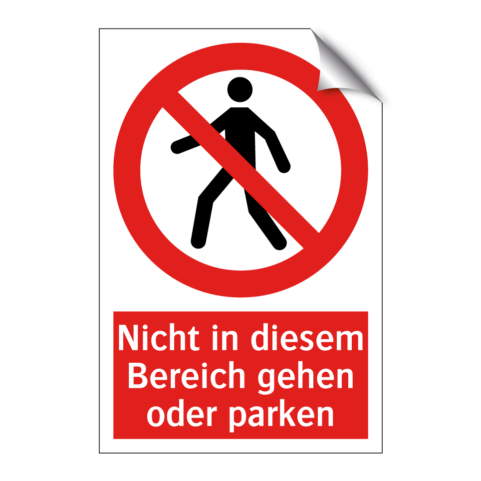 Nicht in diesem Bereich gehen oder parken