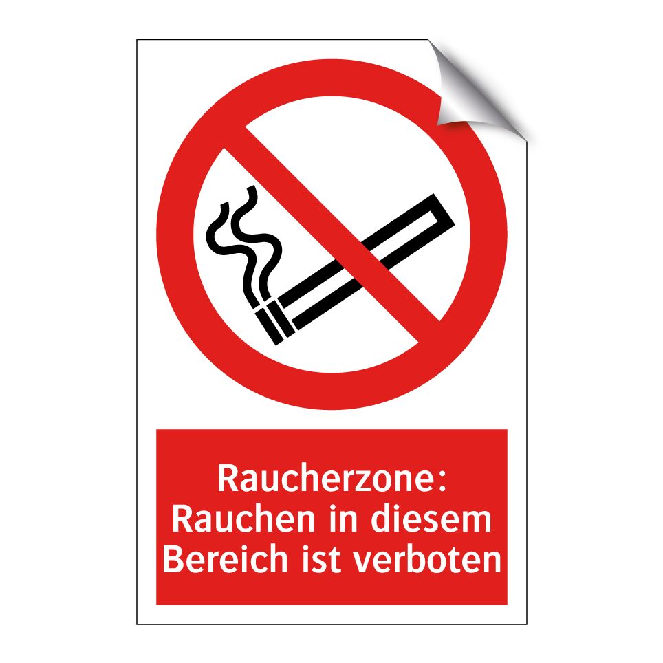 Raucherzone: Rauchen in diesem Bereich ist verboten