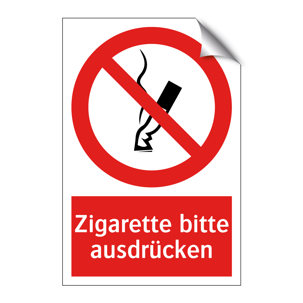 Zigarette bitte ausdrücken